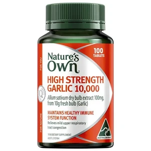 (PRE ORDER) Nature's Own High Strength Garlic 10,000mg 100 Tablets shelf life 2yrs